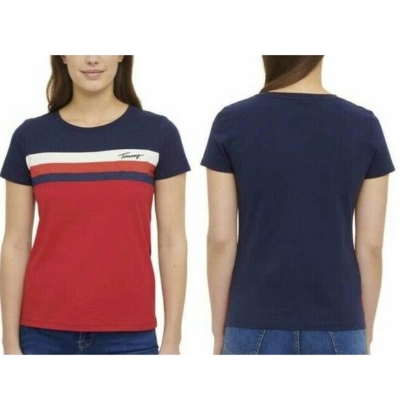 Tommy Hilfiger Women's Short Sleeve Top T-Shirt - Picture 2 of 5